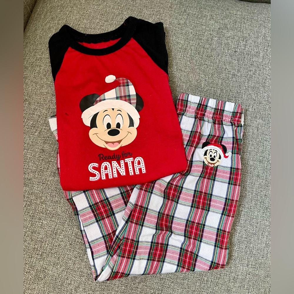 Disneyland Mickey Mouse Santa two-piece pajamas, size 4